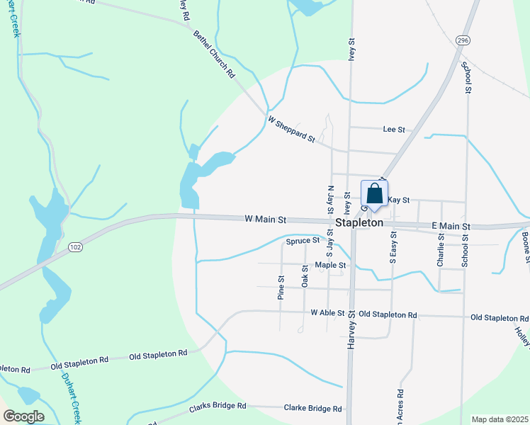 map of restaurants, bars, coffee shops, grocery stores, and more near 434 West Main Street in Stapleton