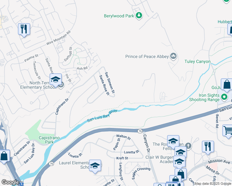 map of restaurants, bars, coffee shops, grocery stores, and more near 1408 San Simeon Street in Oceanside