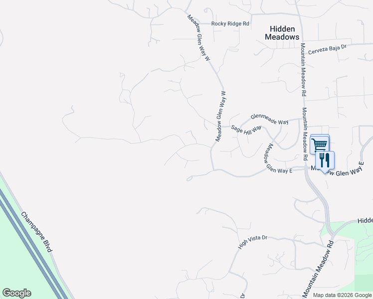 map of restaurants, bars, coffee shops, grocery stores, and more near 28410 Sandhurst Way in Escondido