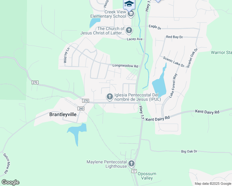 map of restaurants, bars, coffee shops, grocery stores, and more near 200 County Road 270 in Shelby County