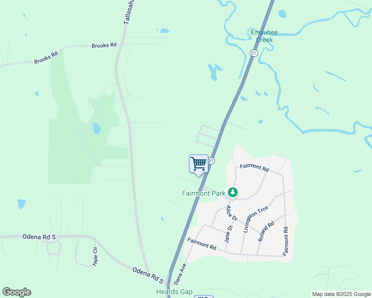 map of restaurants, bars, coffee shops, grocery stores, and more near 100 Quailwood Drive in Sylacauga