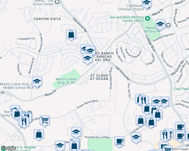 map of restaurants, bars, coffee shops, grocery stores, and more near 4336 Harbor Way in Oceanside