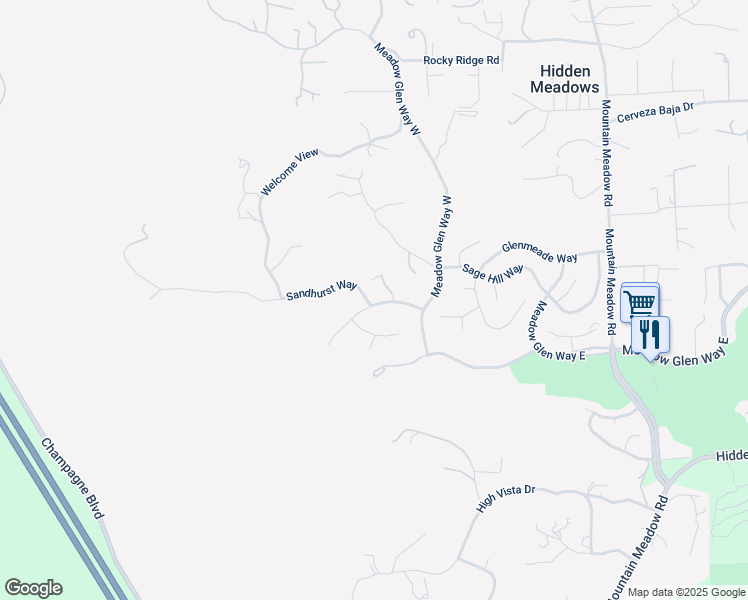 map of restaurants, bars, coffee shops, grocery stores, and more near 9704 Indian Creek Way in Escondido