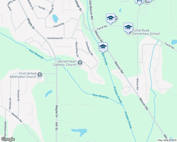 map of restaurants, bars, coffee shops, grocery stores, and more near 1403 Macarthur Drive in Griffin