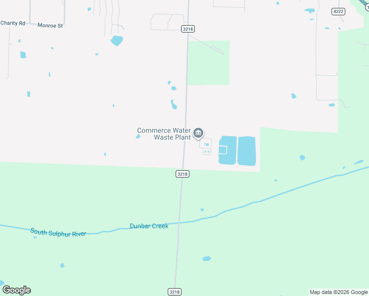 map of restaurants, bars, coffee shops, grocery stores, and more near 4000 Farm to Market Road 3218 in Commerce
