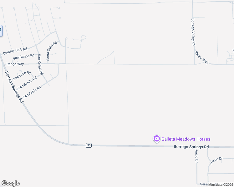 map of restaurants, bars, coffee shops, grocery stores, and more near 1036 Rango Way in Borrego Springs