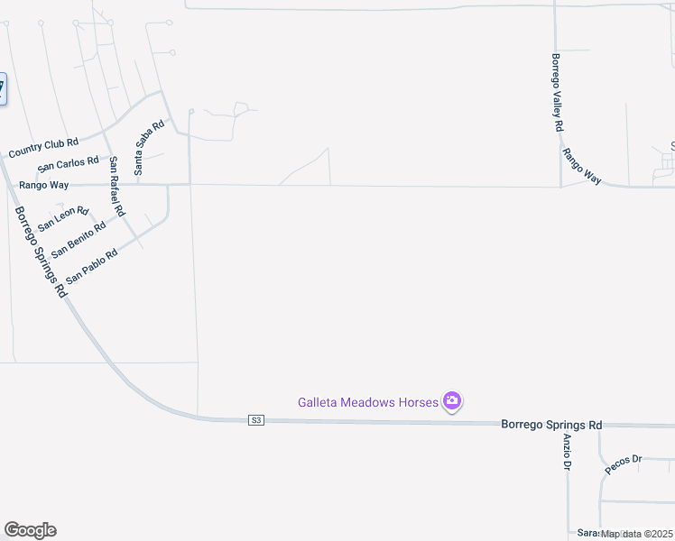 map of restaurants, bars, coffee shops, grocery stores, and more near Rango Way in Borrego Springs