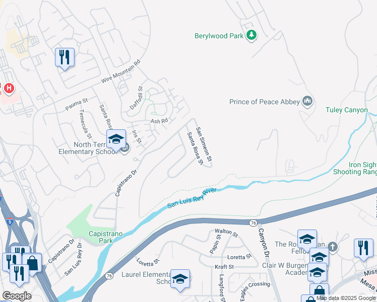 map of restaurants, bars, coffee shops, grocery stores, and more near 1404 Santa Anita Street in Oceanside