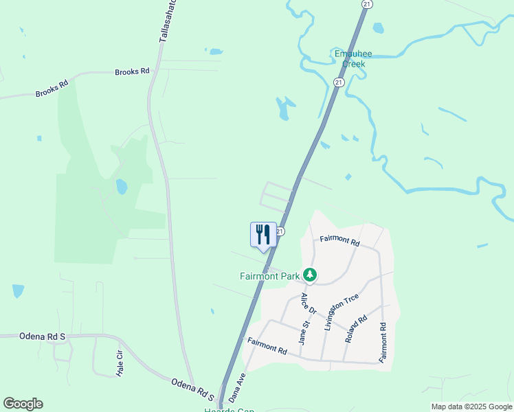 map of restaurants, bars, coffee shops, grocery stores, and more near 100 Quailwood Drive in Sylacauga