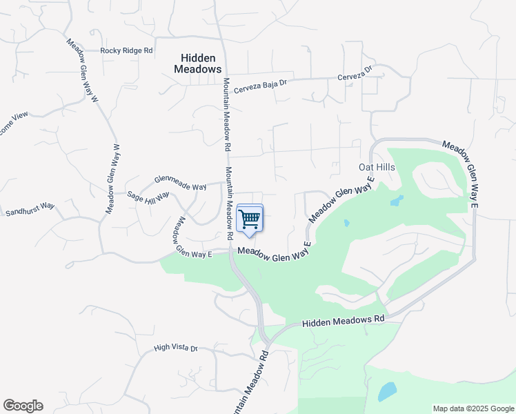 map of restaurants, bars, coffee shops, grocery stores, and more near 10381 Oak Ranch Way in Escondido