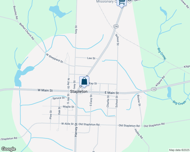 map of restaurants, bars, coffee shops, grocery stores, and more near 332 George Street in Stapleton