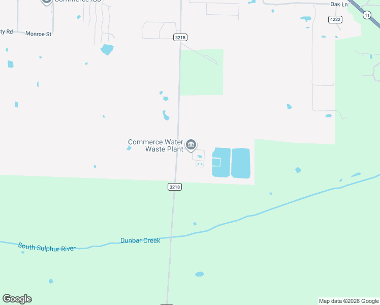 map of restaurants, bars, coffee shops, grocery stores, and more near 4000 Farm to Market Road 3218 in Commerce