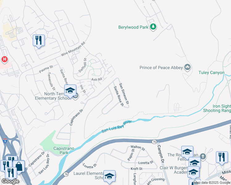 map of restaurants, bars, coffee shops, grocery stores, and more near 1404 Santa Anita Street in Oceanside