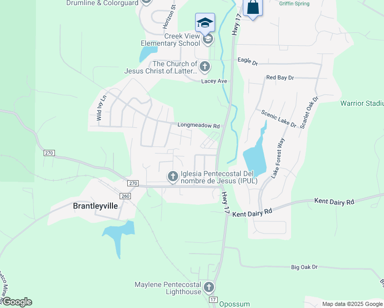 map of restaurants, bars, coffee shops, grocery stores, and more near 200 County Road 270 in Shelby County