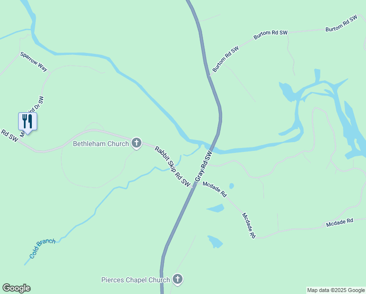 map of restaurants, bars, coffee shops, grocery stores, and more near 567 Rabbit Skip Road Southwest in Eatonton