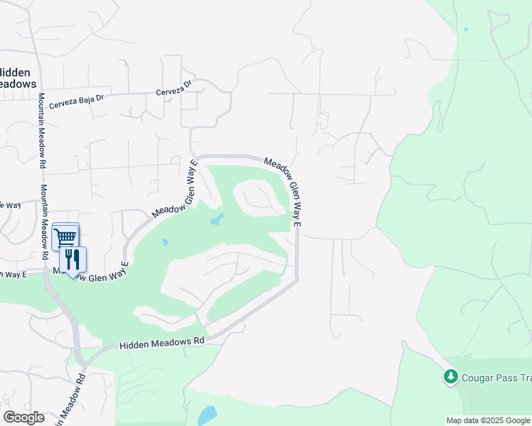 map of restaurants, bars, coffee shops, grocery stores, and more near 10966 Rim Road in Escondido