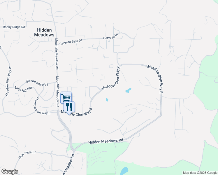 map of restaurants, bars, coffee shops, grocery stores, and more near 10642 Meadow Glen Way East in Escondido