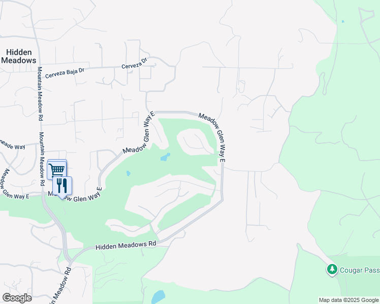 map of restaurants, bars, coffee shops, grocery stores, and more near 10951 Rim Road in Escondido