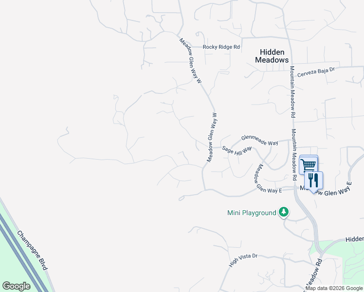 map of restaurants, bars, coffee shops, grocery stores, and more near 28444 Fallen Tree Lane in Escondido
