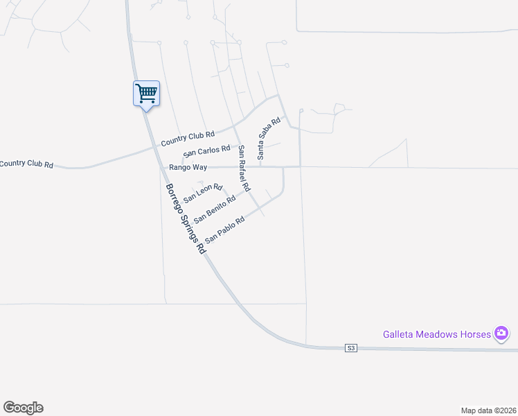 map of restaurants, bars, coffee shops, grocery stores, and more near San Rafael Rd & San Pablo Rd in Borrego Springs