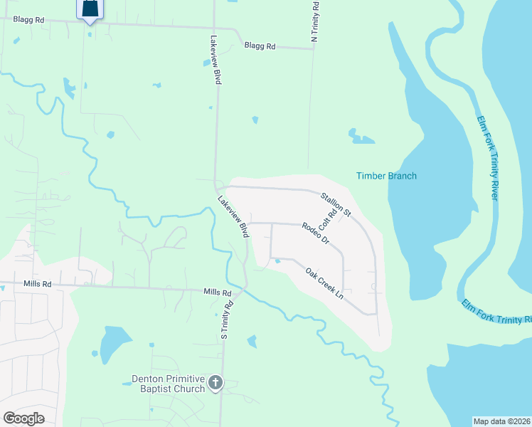 map of restaurants, bars, coffee shops, grocery stores, and more near 7509 Rodeo Drive in Denton