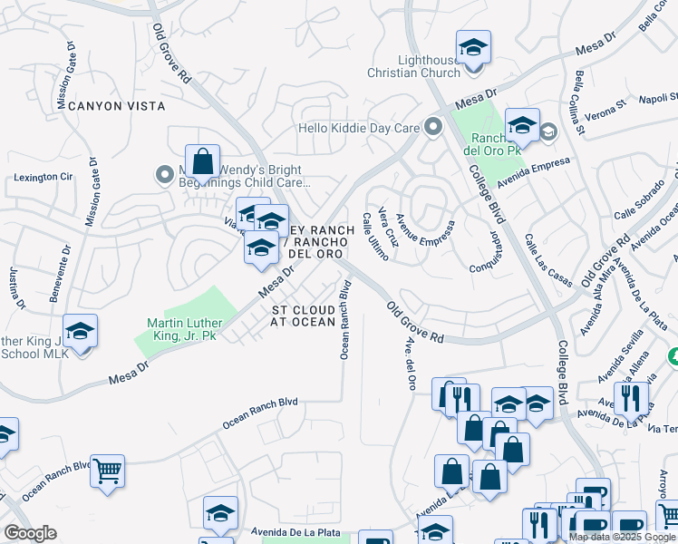 map of restaurants, bars, coffee shops, grocery stores, and more near 4384 Nautilus Way in Oceanside