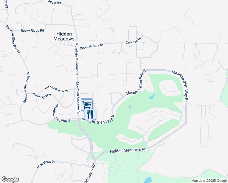 map of restaurants, bars, coffee shops, grocery stores, and more near 10512 Moon View Way in Escondido