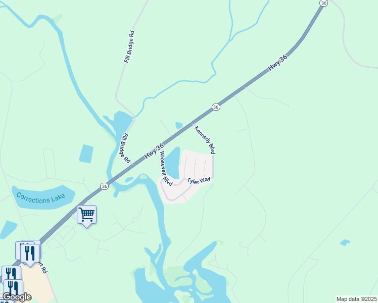map of restaurants, bars, coffee shops, grocery stores, and more near 199 Roosevelt Boulevard in Jackson