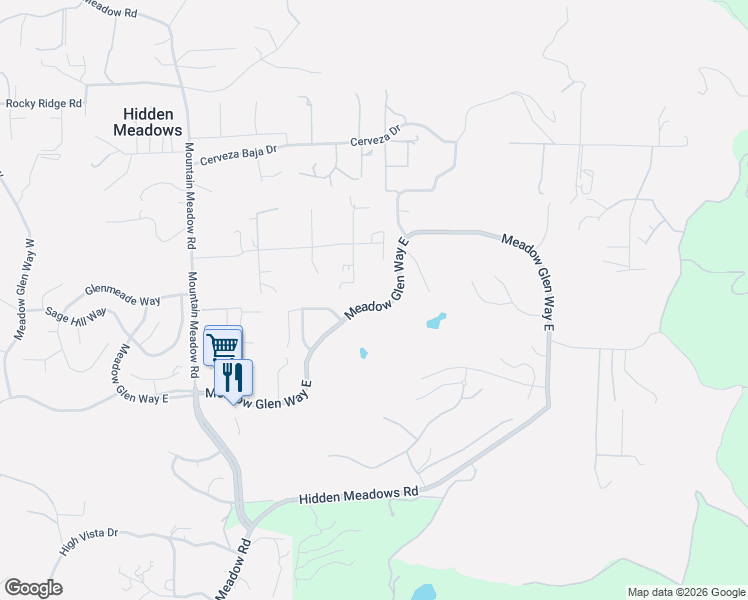 map of restaurants, bars, coffee shops, grocery stores, and more near 10642 Meadow Glen Way East in Escondido