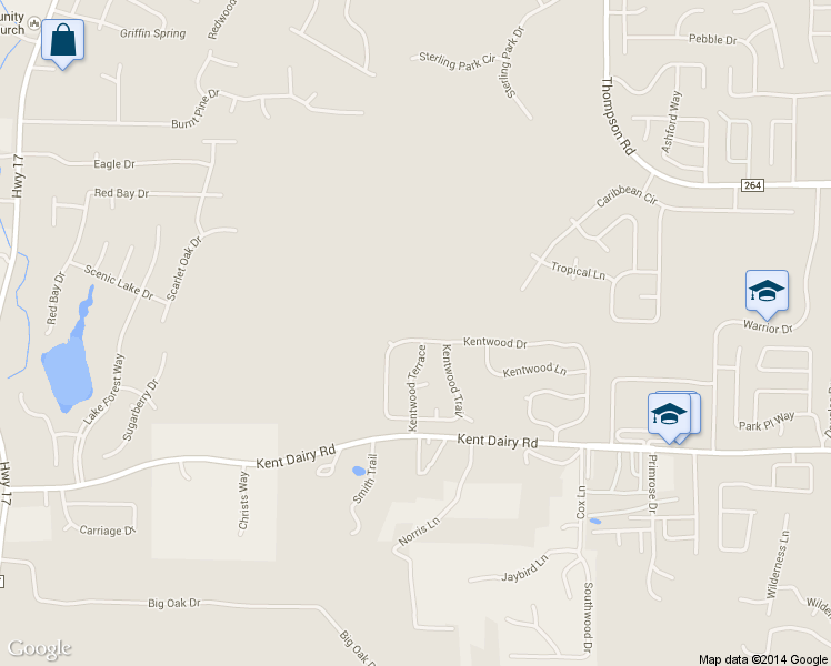 map of restaurants, bars, coffee shops, grocery stores, and more near 228 Kentwood Drive in Alabaster