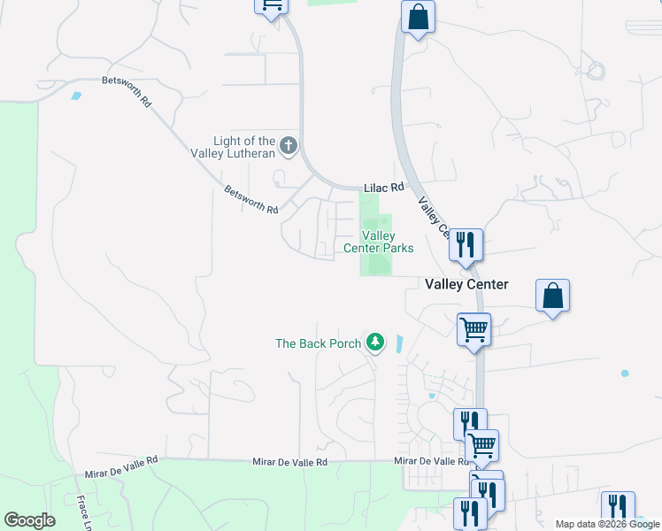 map of restaurants, bars, coffee shops, grocery stores, and more near 28427 Farm Creek Way in Valley Center