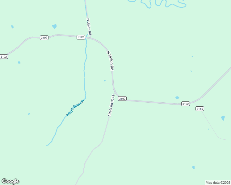 map of restaurants, bars, coffee shops, grocery stores, and more near County Road 3102 in Vaiden