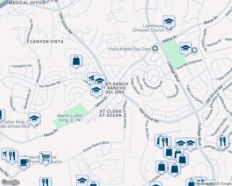 map of restaurants, bars, coffee shops, grocery stores, and more near 4382 Pacifica Way in Oceanside