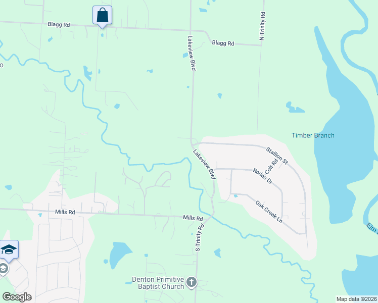 map of restaurants, bars, coffee shops, grocery stores, and more near 609 Lakeview Boulevard in Denton