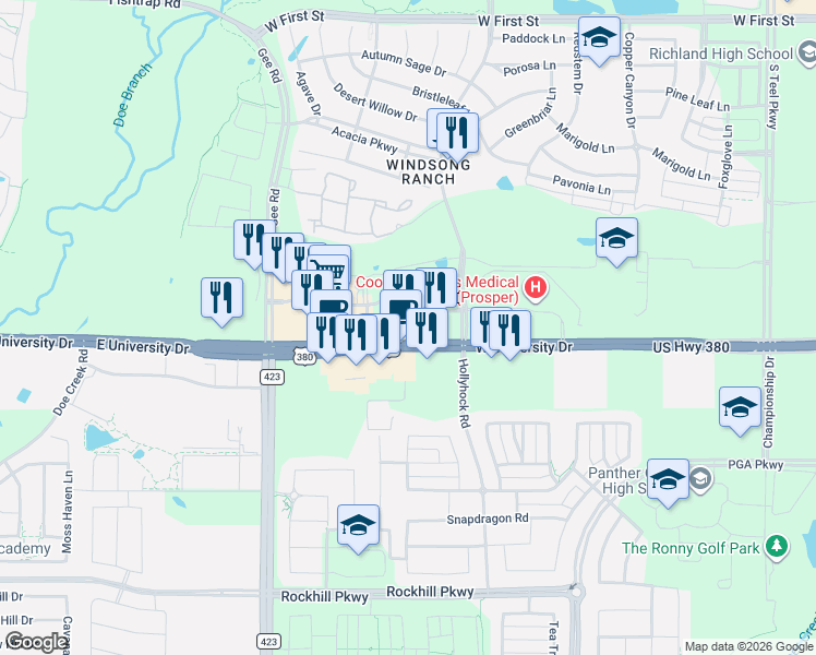 map of restaurants, bars, coffee shops, grocery stores, and more near in 