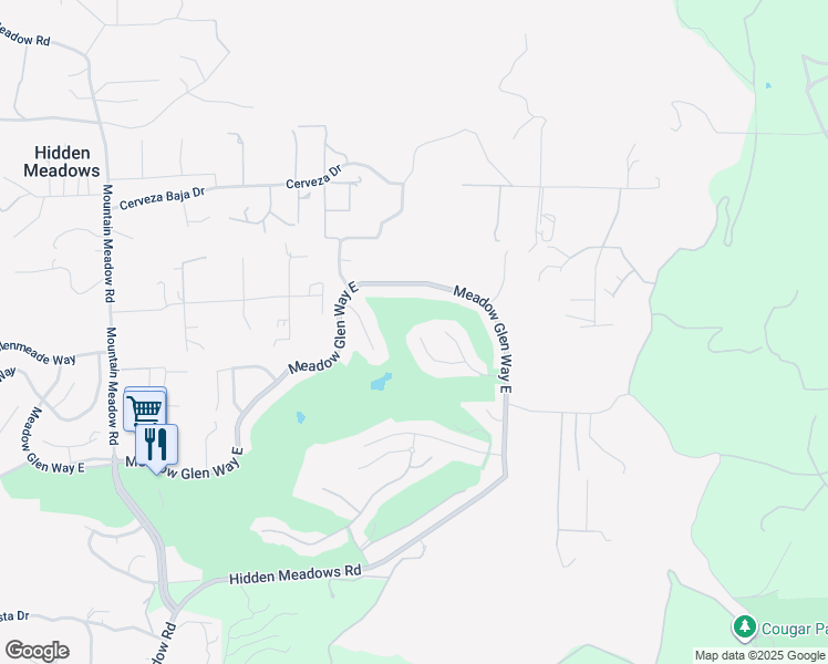 map of restaurants, bars, coffee shops, grocery stores, and more near 10903 Rim Road in Escondido