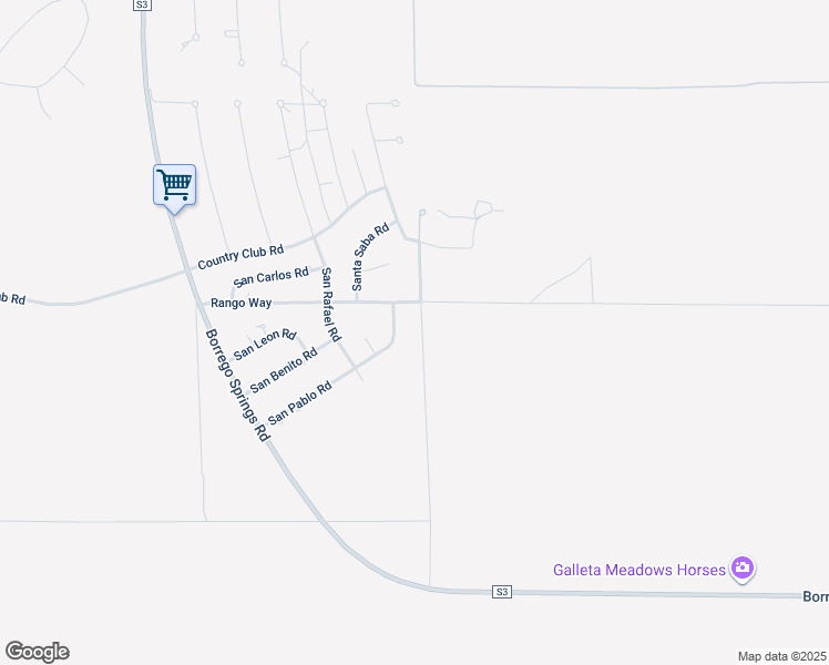 map of restaurants, bars, coffee shops, grocery stores, and more near Di Giorgio Road in Borrego Springs