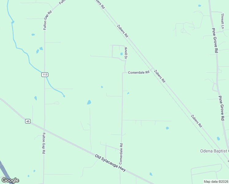 map of restaurants, bars, coffee shops, grocery stores, and more near 651 Comerdale Road in Sylacauga