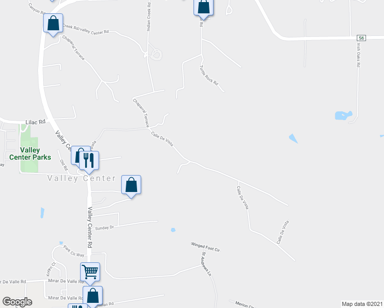 map of restaurants, bars, coffee shops, grocery stores, and more near 14090 Calle De Vista in Valley Center