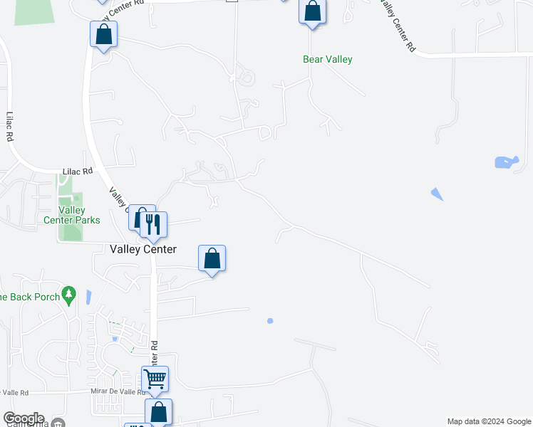 map of restaurants, bars, coffee shops, grocery stores, and more near 14059 Calle De Vista in Valley Center