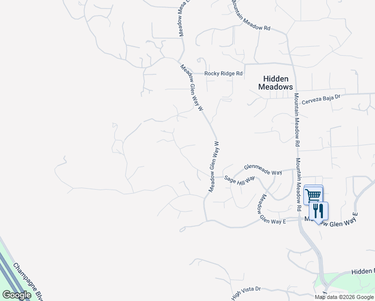 map of restaurants, bars, coffee shops, grocery stores, and more near 28521 Gladstone Court in Escondido
