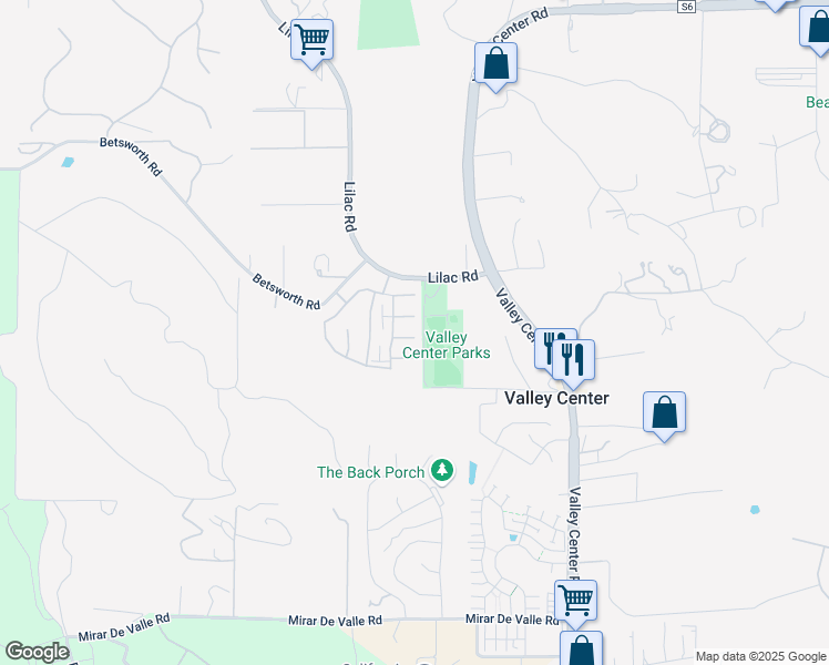 map of restaurants, bars, coffee shops, grocery stores, and more near 28246 Lilac Road in Valley Center