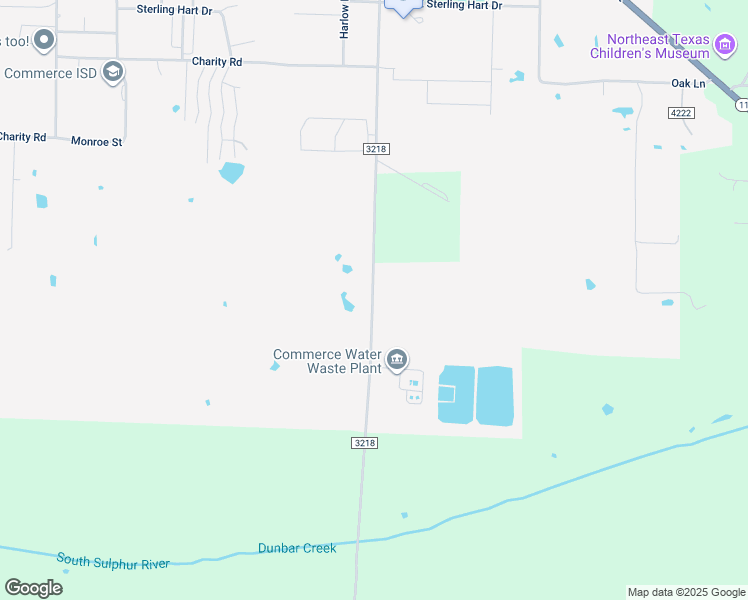 map of restaurants, bars, coffee shops, grocery stores, and more near Farm to Market Road 3218 in Commerce