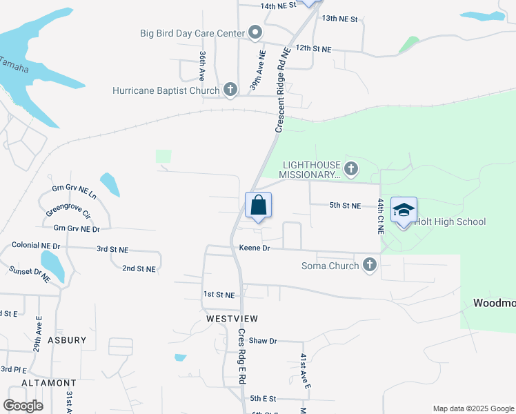 map of restaurants, bars, coffee shops, grocery stores, and more near 3911 Iris Drive in Tuscaloosa