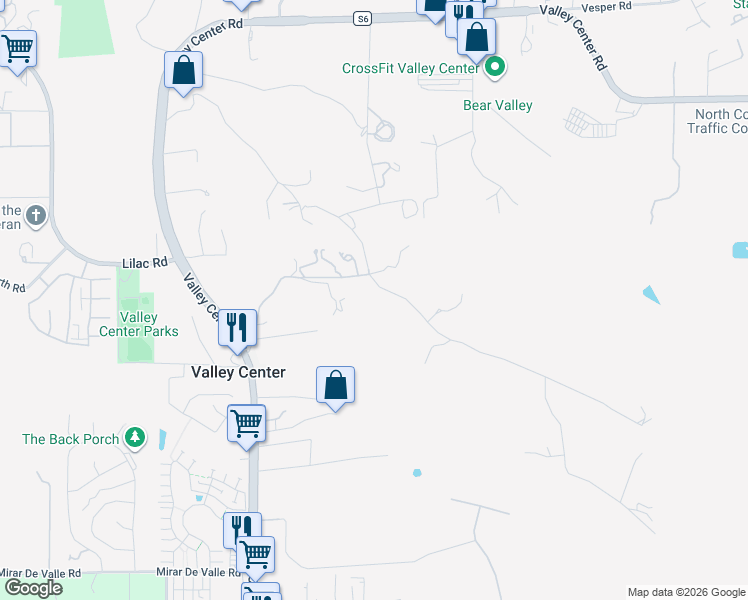 map of restaurants, bars, coffee shops, grocery stores, and more near 14015 Calle De Vista in Valley Center