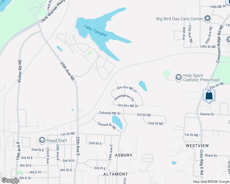 map of restaurants, bars, coffee shops, grocery stores, and more near 2901-2909 Green Grove Lane Northeast in Tuscaloosa