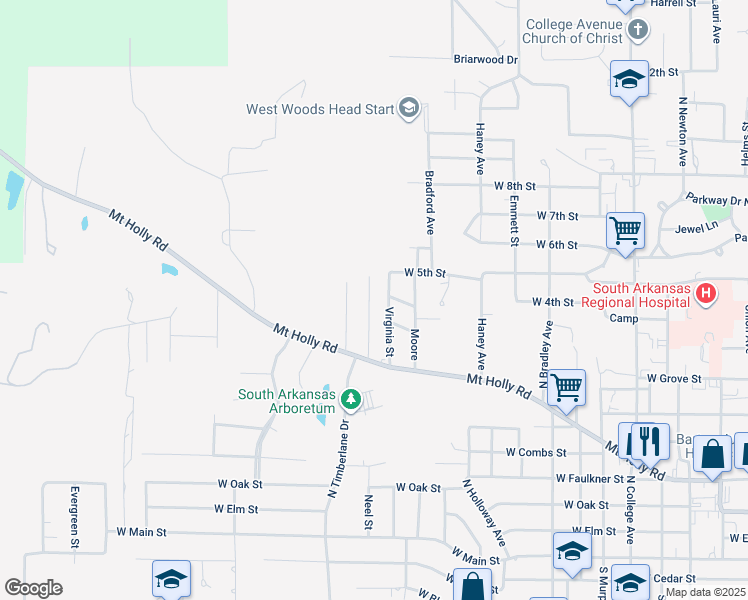 map of restaurants, bars, coffee shops, grocery stores, and more near 902 Virginia Street in El Dorado