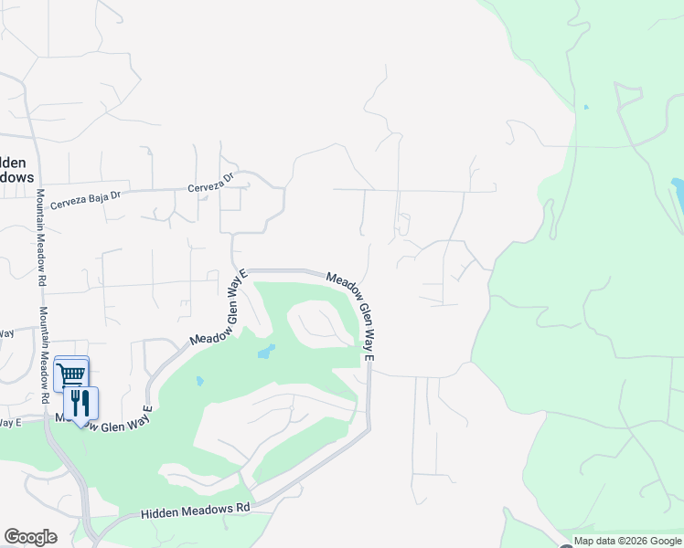 map of restaurants, bars, coffee shops, grocery stores, and more near 10952 Meadow Glen Way East in Escondido