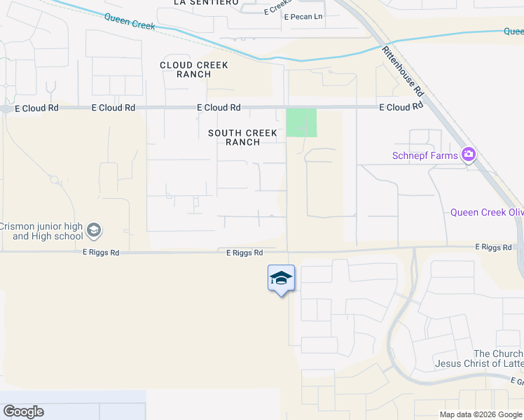 map of restaurants, bars, coffee shops, grocery stores, and more near 22314 E Merlot St in Queen Creek