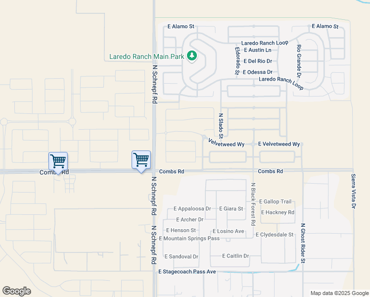 map of restaurants, bars, coffee shops, grocery stores, and more near 3472 West Combs Road in Queen Creek